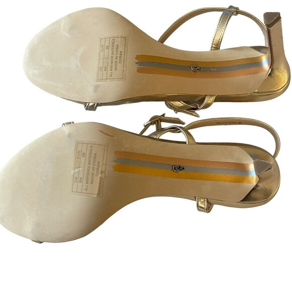 Sam Edelman Gold Metallic Strappy Heels Doran Shoes Sz 8 NEW - Picture 6 of 8